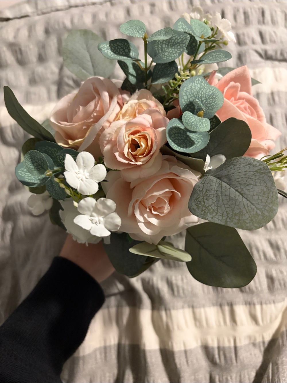 Rose Bouquet with Greenery Fake Flowers